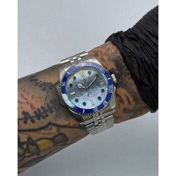 Custom Seiko Mod • Blue Diamond Mother of Pearl Yachtmaster • 36mm